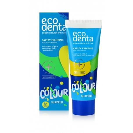 Pasta do Zębów Przeciwpróchnicy Dla Dzieci Kolorowa Niespodzianka 75 ml ECODENTA
