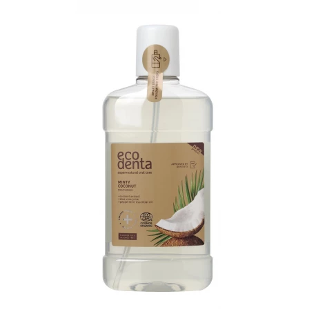 Minty Coconut Organiczny Płyn do Płukania Jamy Ustnej z Sokiem z Aloesu i Ekstraktem z Kokosa 500 ml ECODENTA