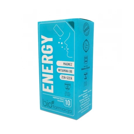 Energy Organiczny Bio Magnez + Żeń-Szeń + Witamina B6 (10 saszetek) Biofarmacja