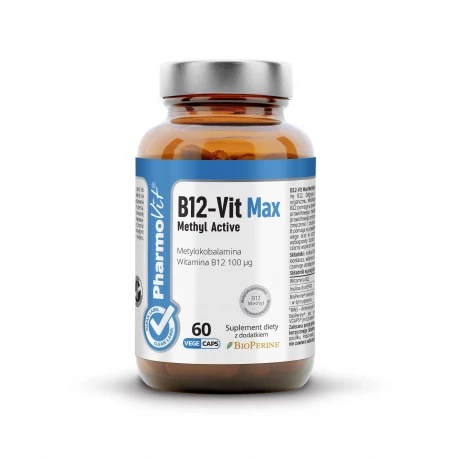B12-Vit Max Methyl Active Witamina B12 Metylokobalamina 100 mcg (60 kaps) CLEAN Pharmovit