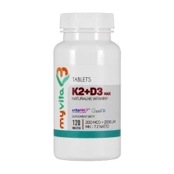 Witamina K2 MK-7 200 mcg + D3 (120 tab) MAX Myvita