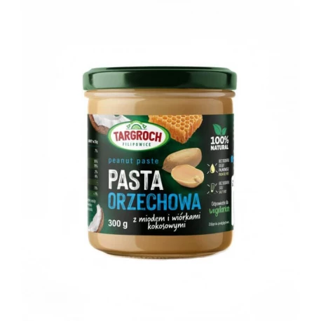 Pasta Orzechowa Arachidowa Miód + Wiórki Kokosowe 300 g TARGROCH