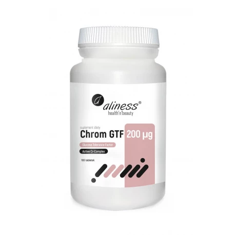 Chrom GTF Active Cr-Complex 200 µg Chrom z Drożdży (100 tab) Aliness