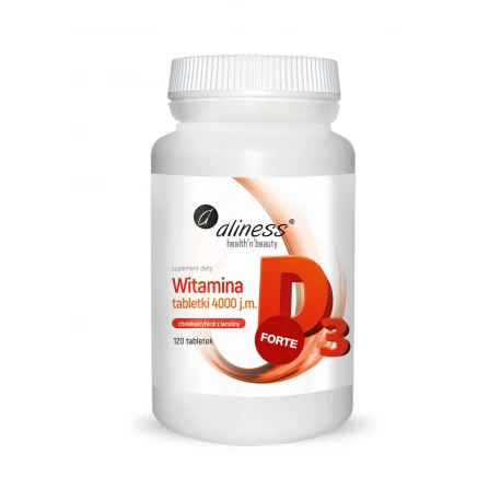 Witamina D3 FORTE 4000 Naturalna (120 tab) Aliness