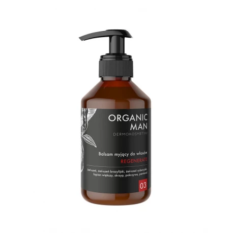 Organic Man Balsam Myjący do Włosów REGENERATE 250 g dla Mężczyzn Organic Life