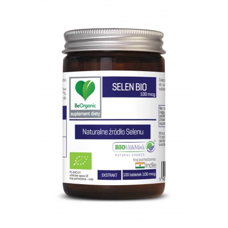 Selen BIO 100 mcg Naturalne źródło Selenu (100 tab) BeOrganic