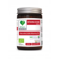Witamina D3 BIO 2000 IU Wegańska z Porostów (60 tab) BeOrganic