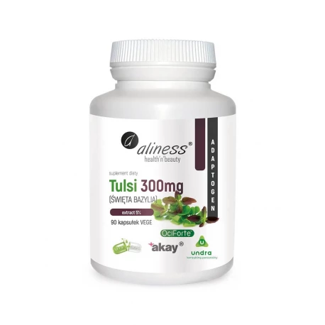 Tulsi Święta Bazylia 300 mg Ekstrakt 5% (90 kaps) VEGE Undra Aliness