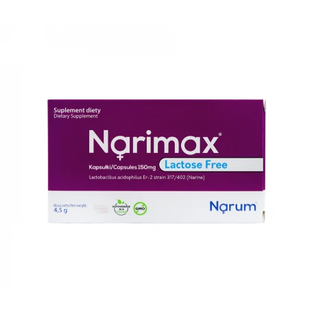 Probiotyk Narum Caps Lactose Free 150 mg (30 kaps) bez Laktozy Na żołądek jelita Narine