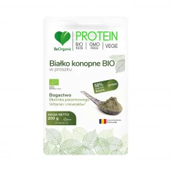 Białko Konopne Bio 50% Protein Proszek 200 g BeOrganic