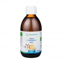 Kwas Cytrynowy 50% Aktywator Roztwór 250 ml Szklana Butelka ChemWorld