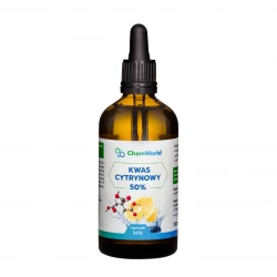 Kwas Cytrynowy 50% Aktywator Roztwór 100 ml Szklana Butelka ChemWorld