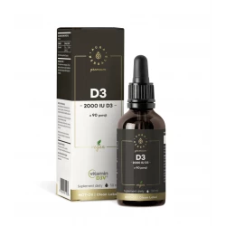 Witamina D3 2000 IU PREMIUM D3V Vegan z Alg Morskich w płynie 50 ml Krople Aura Herbals