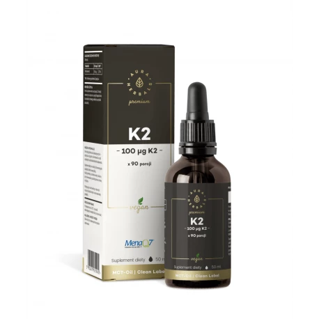 Witamina K2 PREMIUM 100 mcg Krople 50 ml Vegan Aura Herbals