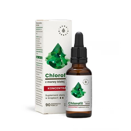 Chlorofil z Morwy Białej Koncentrat Krople 30 ml Aura Herbals