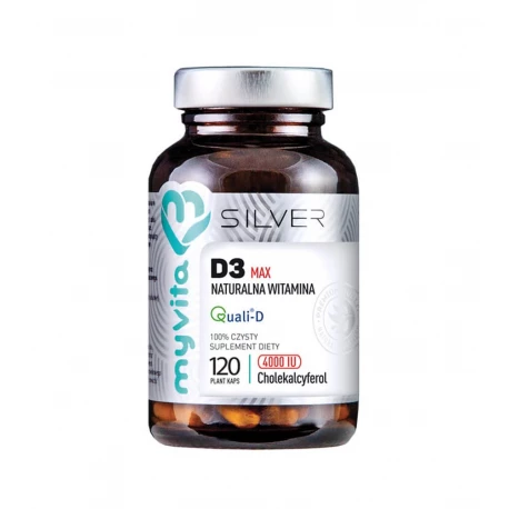 Witamina D3 MAX 4000 IU (120 kaps) Naturalna Silver Myvita