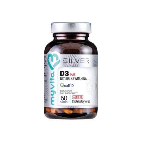 Witamina D3 MAX 4000 IU (60 kaps) Naturalna Silver Myvita