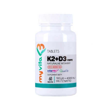 Witamina K2 + D3 Forte 100 mcg + 4000 IU (60 tab) Myvita