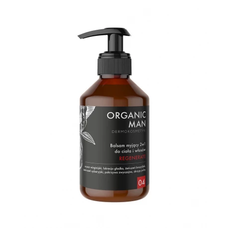 Organic Man Balsam Myjący 2w1 do Ciała i Włosów REGENERATE 250 g dla Mężczyzn Organic Life