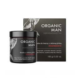 Organic Man Maska do Twarzy z Zieloną Glinką REGENERATE 100 g dla Mężczyzn Organic Life