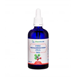TCA Kwas Trichlorooctowy 50% Roztwór 50 ml Szklana Butelka z Pipetą ChemWorld
