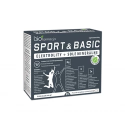 Elektrolity + Sole Mineralne Sport & Basic Acerola Sód Magnez Potas Cynk (14 saszetek) Biofarmacja