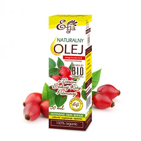 Olej z Nasion Dzikiej Róży Piżmowej Naturalny BIO 100% 50 ml Etja