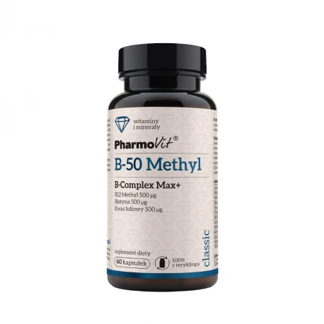 Kompleks Witamin B-50 Methyl B-complex Max+ (60 kaps) Pharmovit