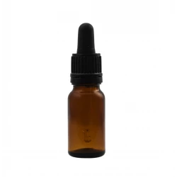 Butelka Szklana Brązowa z Zakraplaczem Pipetą Czarną 10 ml