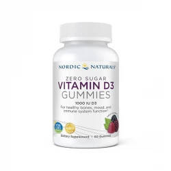 Vitamin D3 Zero Sugar Gummies 1000 IU Witamina D3 Żelki bez cukru (60 żelków) Nordic Naturals