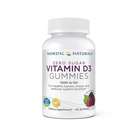 Vitamin D3 Zero Sugar Gummies 1000 IU Witamina D3 Żelki bez cukru (60 żelków) Nordic Naturals