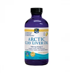 Arctic Cod Liver Oil Omega-3 1060 mg Cytrynowy Smak EPA DHA Naturalny Olej z wątroby Dorsza Arktycznego (237 ml) Nordic Naturals