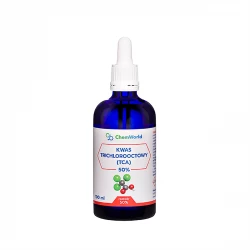 TCA Kwas Trójchlorooctowy Trichlorooctowy 50% Roztwór 100 ml Szklana Butelka z Pipetą ChemWorld