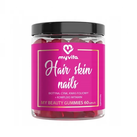 Hair Skin Nails Naturalne Żelki dla Dorosłych Wzmacniające Włosy, Skórę i Paznokcie (60 szt) MyVita