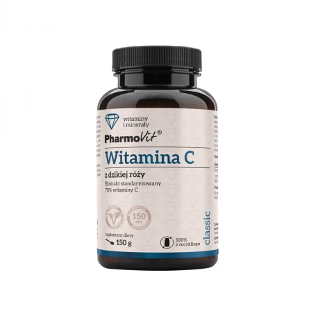 Witamina C z Dzikiej Róży Ekstrakt 70% Proszek 150 g Pharmovit