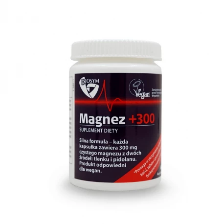 Magnez Tlenek Pidolan 300 mg (60 kaps) Biosym
