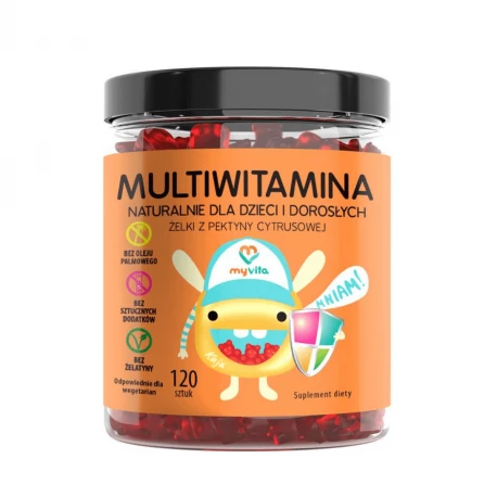 MULTIWITAMINA Naturalne Żelki z Witaminami dla dzieci i dorosłych (120 szt) MyVita