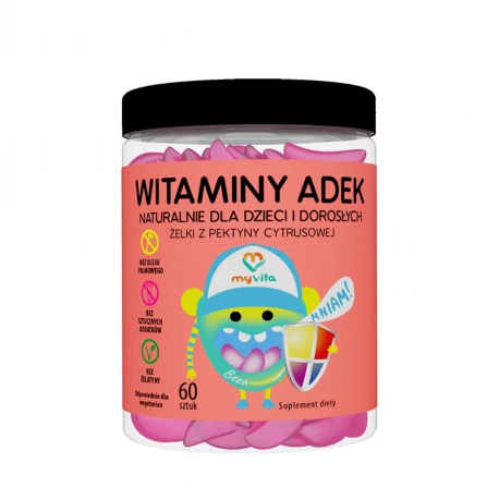 WITAMINY ADEK Naturalne Żelki z witaminami dla dzieci i dorosłych (60 szt) MyVita