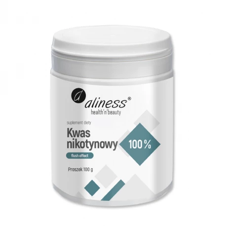Kwas Nikotynowy 100% Niacyna Flush Effect Witamina B3 16 mg Proszek 100 g Aliness