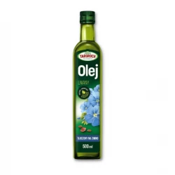Olej Lniany Tłoczony na Zimno Nierafinowany 500 ml TARGROCH