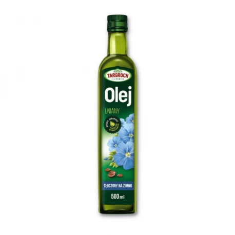 Olej Lniany Tłoczony na Zimno Nierafinowany 500 ml TARGROCH