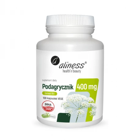 Podagrycznik Ekstrakt 10:1 400 mg Układ Pokarmowy Metabolizm (100 kaps) VEGE Aliness
