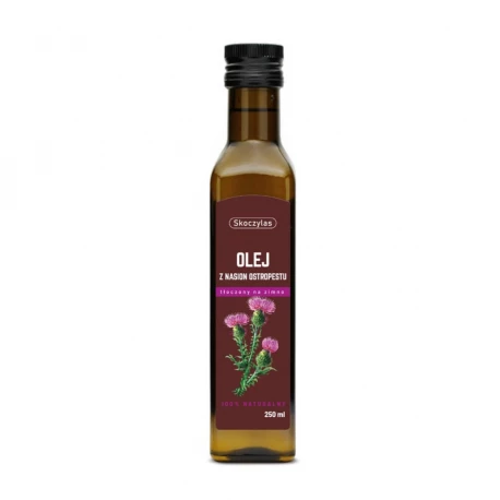Olej z Nasion Ostropestu Nierafinowany Tłoczony na Zimno 100% Naturalny 250 ml Skoczylas