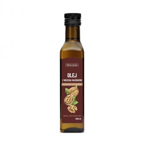 Olej z Orzecha Włoskiego Nierafinowany Tłoczony na Zimno 100% Naturalny 250 ml Skoczylas