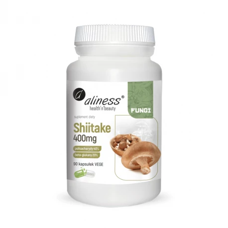 Shiitake FUNGI Ekstrakt 400 mg Zdrowe Grzyby (90 kaps) VEGE Aliness