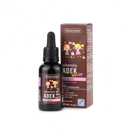 Witaminy ADEK Junior dla Dzieci w Kroplach 30 ml Krople Skoczylas