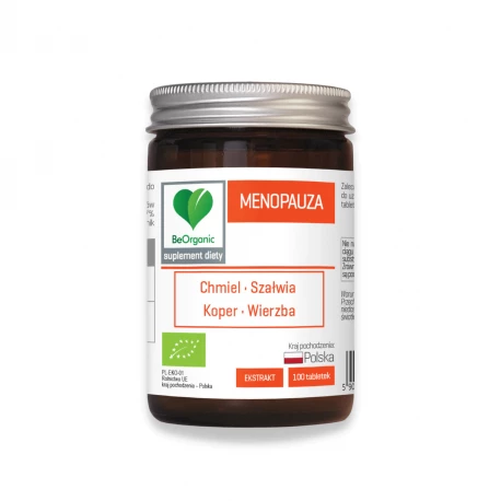 MENOPAUZA BIO 450 mg Chmiel Szałwia Koper Wierzba (100 tab) BeOrganic