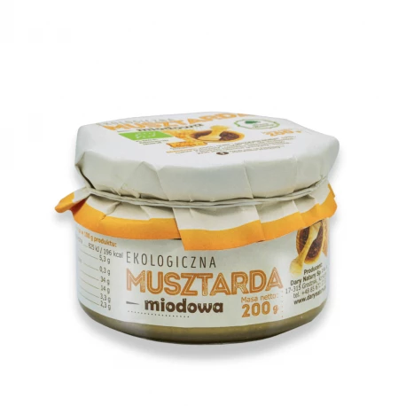 Ekologiczna Musztarda Miodowa EKO 200 g Dary Natury