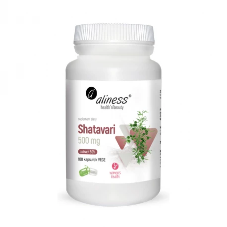 Shatavari Ekstrakt 500 mg Kobiece Wsparcie(100 kaps) VEGE Aliness
