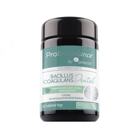 Probiotyk do Ssania ProbioBalance Dental Bacillus Coagulans 10 mld Żywych Komórek Bakterii (90 tab) Aliness
